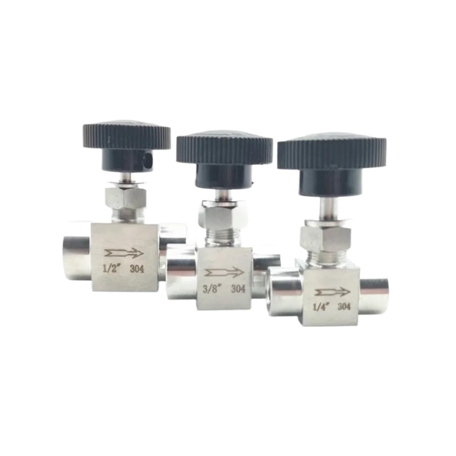 Zawór iglicowy Żuraw 0.3 cm 0.6 cm 1in 1.3 cm 1.9 cm 2.5 cm 304 Stal nierdzewna Prosty Gwint Wewnętrzny Żeński Zawór Igłowy Kontrola Przepływu Woda Gaz Olej 1 szt
