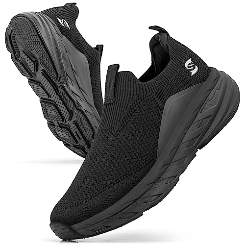 Sosenfer Schuhe Herren Laufschuhe Slip On Sneaker Leichte Atmungsaktiv Sportschuhe Bequem Turnschuhe für Outdoor Fitness Straßenlaufschuhe Walkingschuhe-HEISE-43