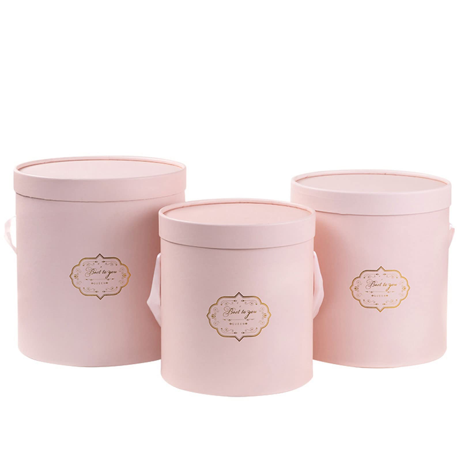 Elnwnnkc B Ox 3Pcs / Set Handheld Flowers Ouquet Packaging Cases With Lid For Florist Gifts Present Storage Oxes Hug Ucket Flower Ox Set