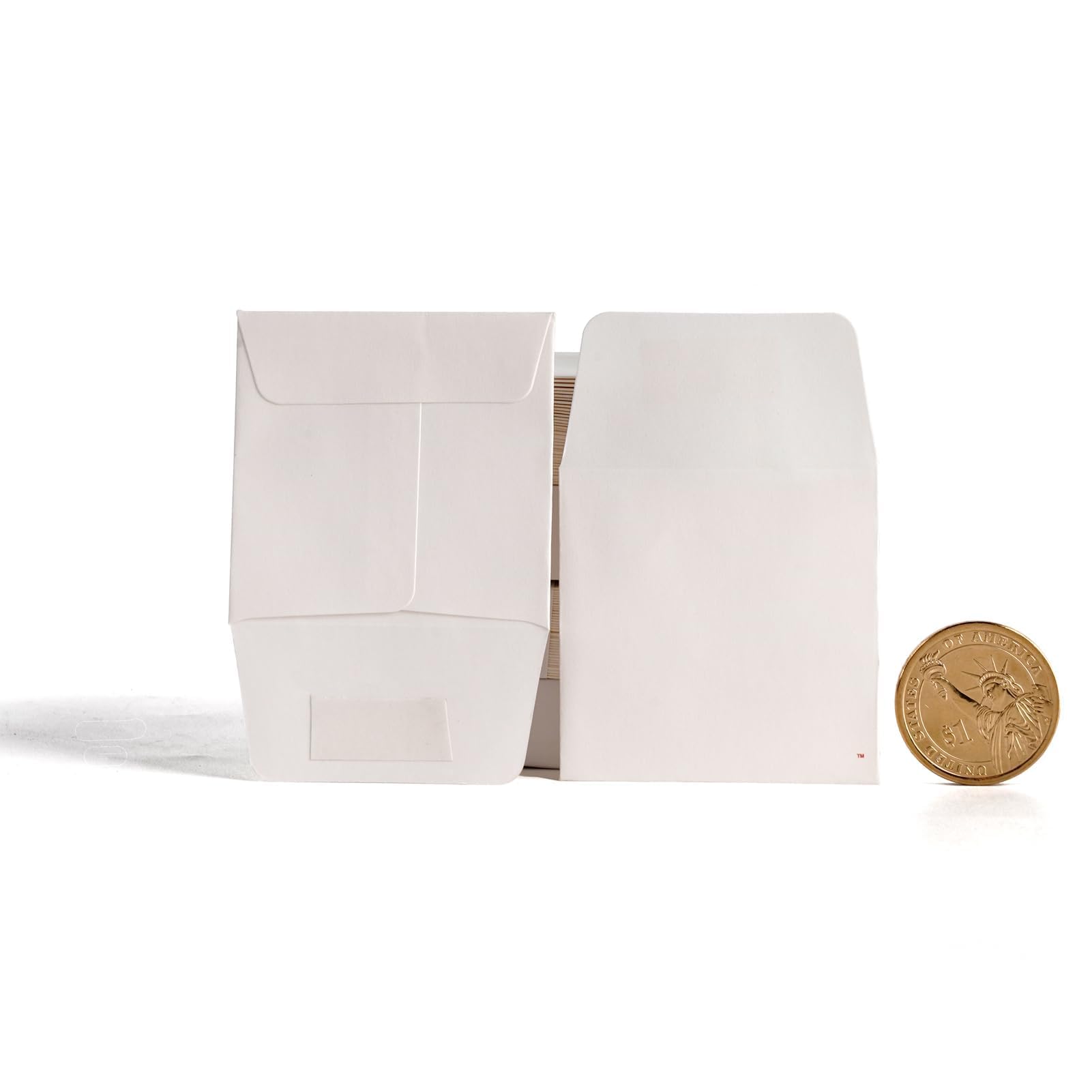 2 x 2Inches Tiny Coin Envelopes - Self Seal 128-Count Mini Envelopes, Bulk Small Envelope Pockets for Seeds, white
