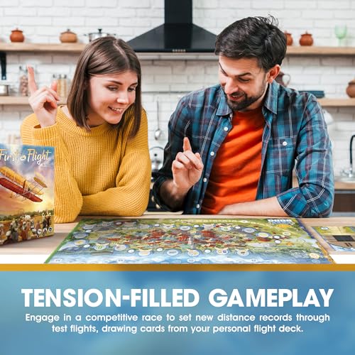 Image of First In Flight: MENSA Award Winning Board Game About Historical Aviation - Strategy Board Game for Teens, Adults and Heavy Gamers - A Flight-Themed Adventure Card Game for Airplane Enthusiasts