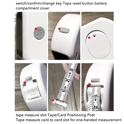 Fita métrica inteligente para corpo, fita métrica telescópica automática de 152 cm com aplicativo, L