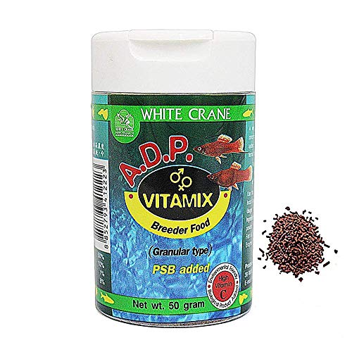 A.d.p. Vitamix Vitamins Formula Tropical Fish Food Floating Sinking For Breeder & Breeding Fish Growth Fast Color Enhancer Extra High Protein 60% Fish Feed 50 G. Healthy Fish, Special Support Formula #TOP5