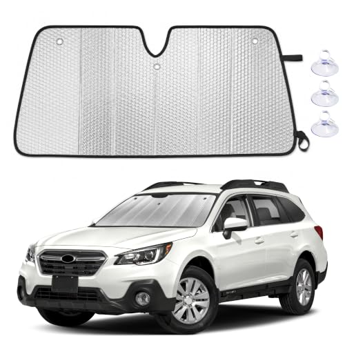 EcoNour Accordion Foldable Windshield Sun Shade Fit for Subaru Outback 2020-2023 2024 2025 Sunshade Front Car Window Shades Sun Visor Blocks UV Rays & Heat Car Accessories