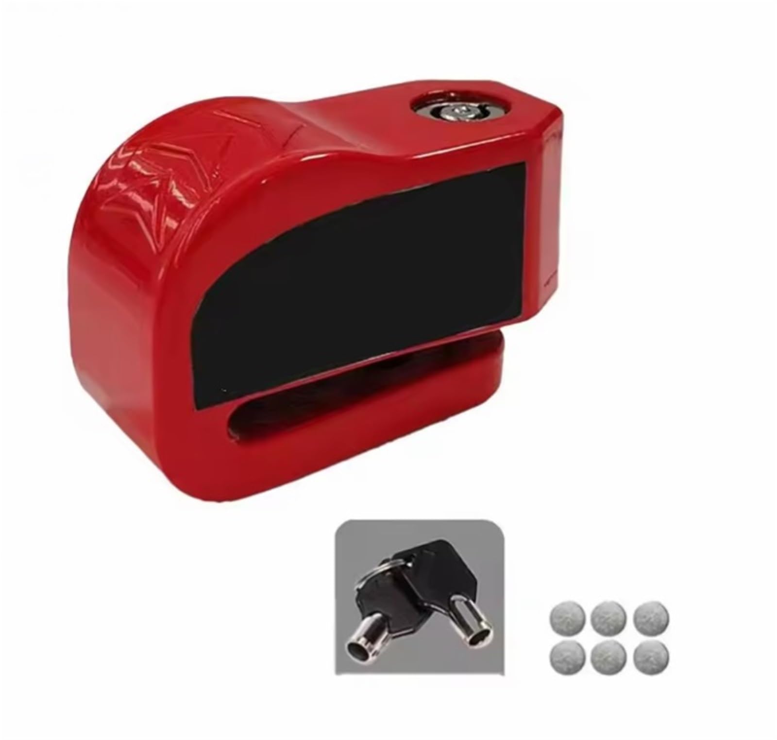 Uatdpmng Red Motorcycle Handlebar Lock Motorcycle Anti-Theft Lock Alarm Safety Protection Padlock Scooter Disc Brake Aluminum Alloy Accesso Security