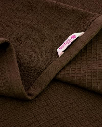 Image of Casa Copenhagen, Egyptian Cotton - Waffle Terry Towel 4 Piece 100% Cotton Large Bath Towel Set - Brown