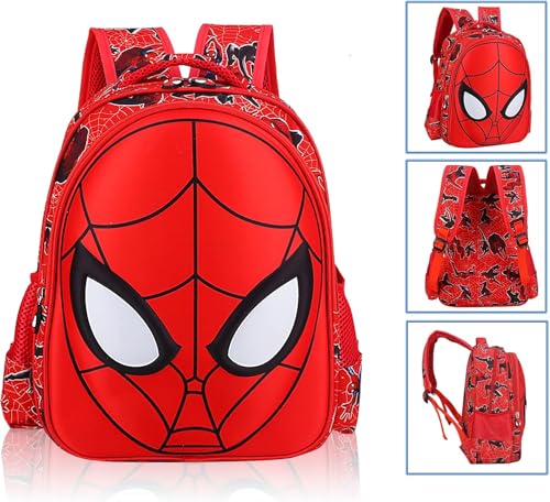 cartoon spidey schoolbag, with a pencil case, features a 3D design. It's waterproof, large - capacity, suitable for primary school boys, and ideal for back to school. (14in) - Image 4