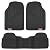 Motor Trend FlexTough Performance All Weather Rubber Car Floor Mats - 3 Piece Floor Mats Automotive Liners for Cars Truck SUV, Heavy-Duty Waterproof (Black)