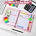 Toplive 7 Pack A5 Planner Inserts Monthly Weekly Planner Refills Paper 6 Ring Expense Budget Sheets with Cash Envelopes Divider Ruler Stickers, for A5 Planner Binder Cover, Pink Heart