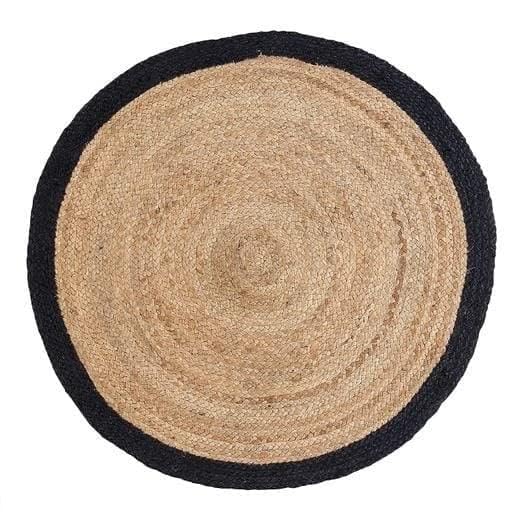 Natürlicher handgemachter Juteteppich für Wohnzimmer, runde Jute-Matte, Wohnzimmerteppiche, Jute-Tischteppich (1,8 x 1,8 m)