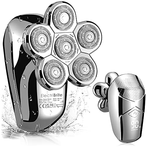 Head Shaver,Upgrade Electric Razor for Bald Men,Men’s Electric Head and Face Shaver,Waterproof Wet Dry Cordless LED Rotary Shaver Grooming Kit with Beard Clippers Nose Trimmer,Type-C USB Charger Cover