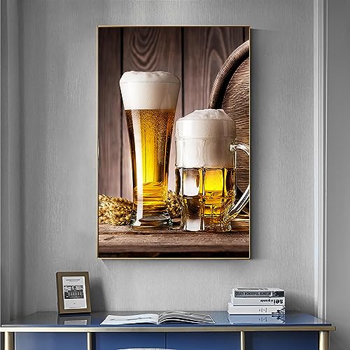 Chopp bière peinture toile pour habiller un mur de salon vide