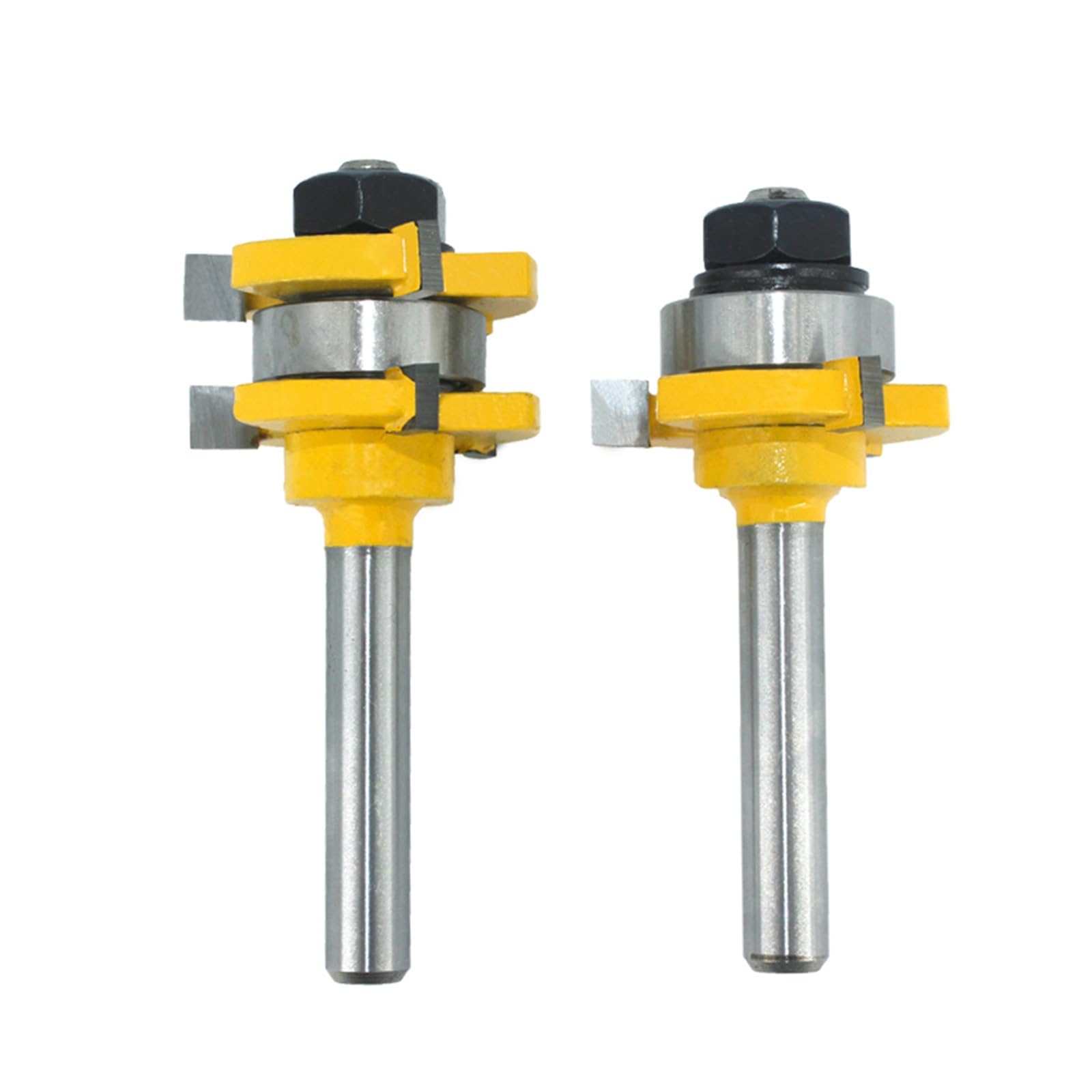 2 uds., brocas de enrutador de ensamblaje de junta de vástago de 8mm, fresa de ranura en T for herramientas de corte de carpintería de madera