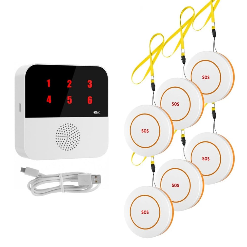 Aundhegrtt Senior Elderly SOS Alarm Emergency Alert Tuya Seniors WIFI Button Wireless Caregiver Pager