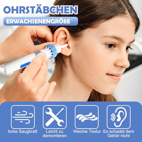 Oroclear Ohrenschmalz-Sauger, Ohrenreiniger Entferner, Ohrenschmalz-Reiniger, Sicheres Und Weiches Ear Cleaner mit 2 Waschbaren Ersatzköpfen, für Erwachsene, Kinder und ältere Me