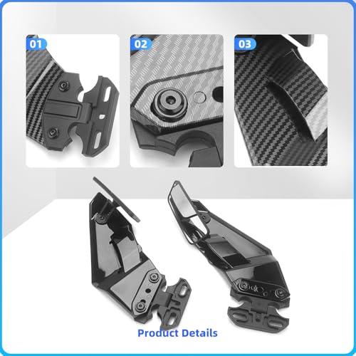 Image of Motorcycle Rear View Mirrors, Side Wing Rearview Stealth Mirror | Universal Glossy Black Winglets Mirrors Replacement for Honda / Kawasaki / Yamaha / Suzuki / B-MW / Apriliar / Ducati