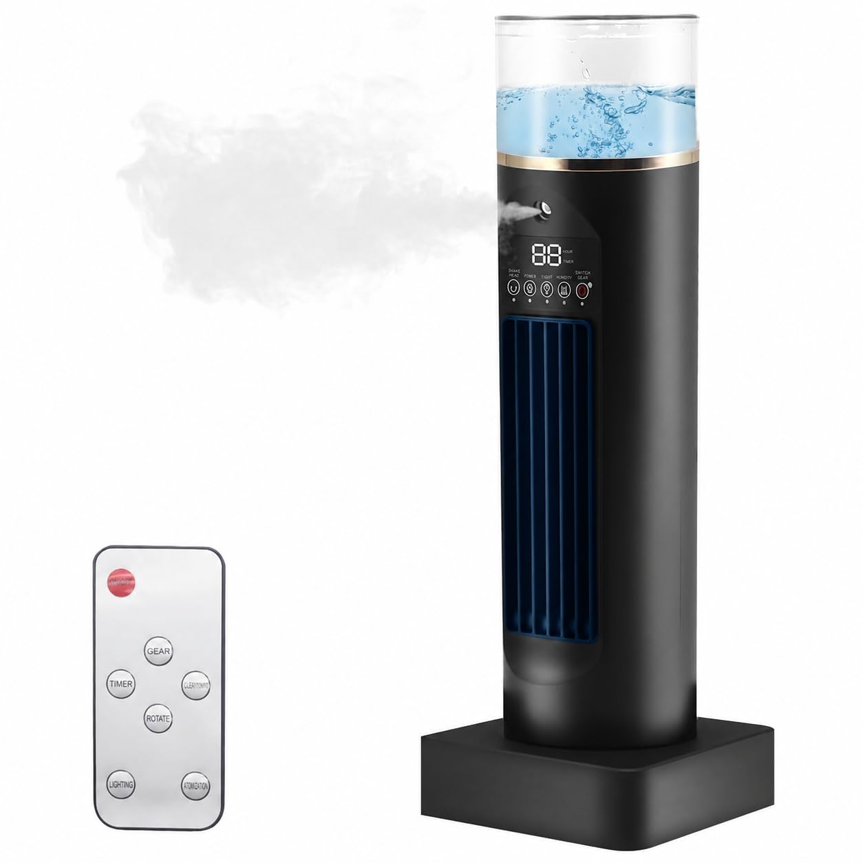 Mini condizionatore portatile a 6 livelli, con serbatoio dell'acqua da 100 ml, raffreddamento rapido 3S, telecomando senza contatto, timer 6H, umidificatore, inferiore a 36 dB, silenzioso per camera