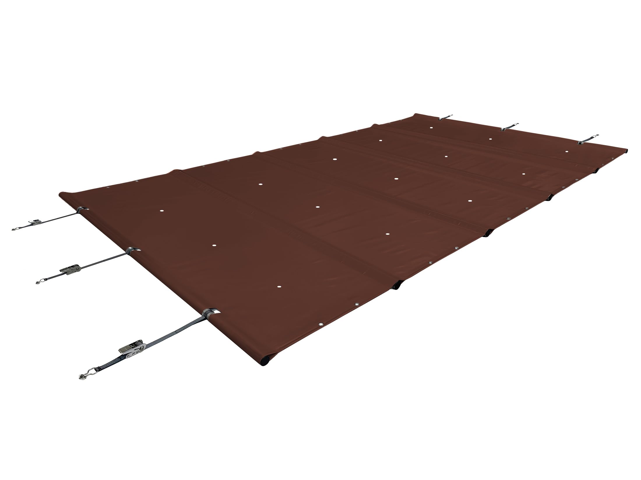 ANKO PLANEN Prostokątna rolowana plandeka zabezpieczająca na basen – maksymalne bezpieczeństwo przez cały rok – SafeDeluxe – bez prętów (3,5m x 8m, Brązowy)
