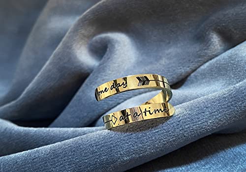 Vrycot Stainless Steel Encourage Ring Adjustable Steel Gold Keep Going Ring Inspirational Opening Stacking Cute Band Jewelry4