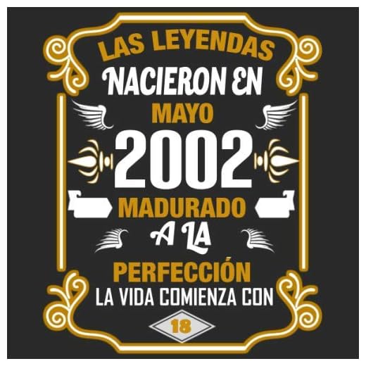 Las leyendas nacieron en Mayo 2002 Madurado a la perfección La vida comienza con 18: Libro de visitas fiesta de cumpleaños felicitaciones y noticias I Tema: oro y ror I Regalo ideal