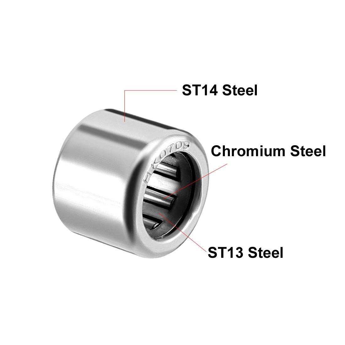 Ruilogod 2 PCS Ouvert Type D'extrémité 7mm X 11mm X 9mm Aiguille Roulement Roulement HK 0709