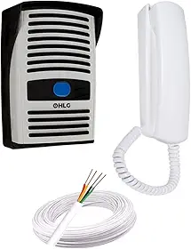 Kit Porteiro Eletrônico Interfone Residencial com 50mt Cabo Instalação, 110V/220V |Abre Fechadura Elétrica, Resistente a Sol e Chuva,