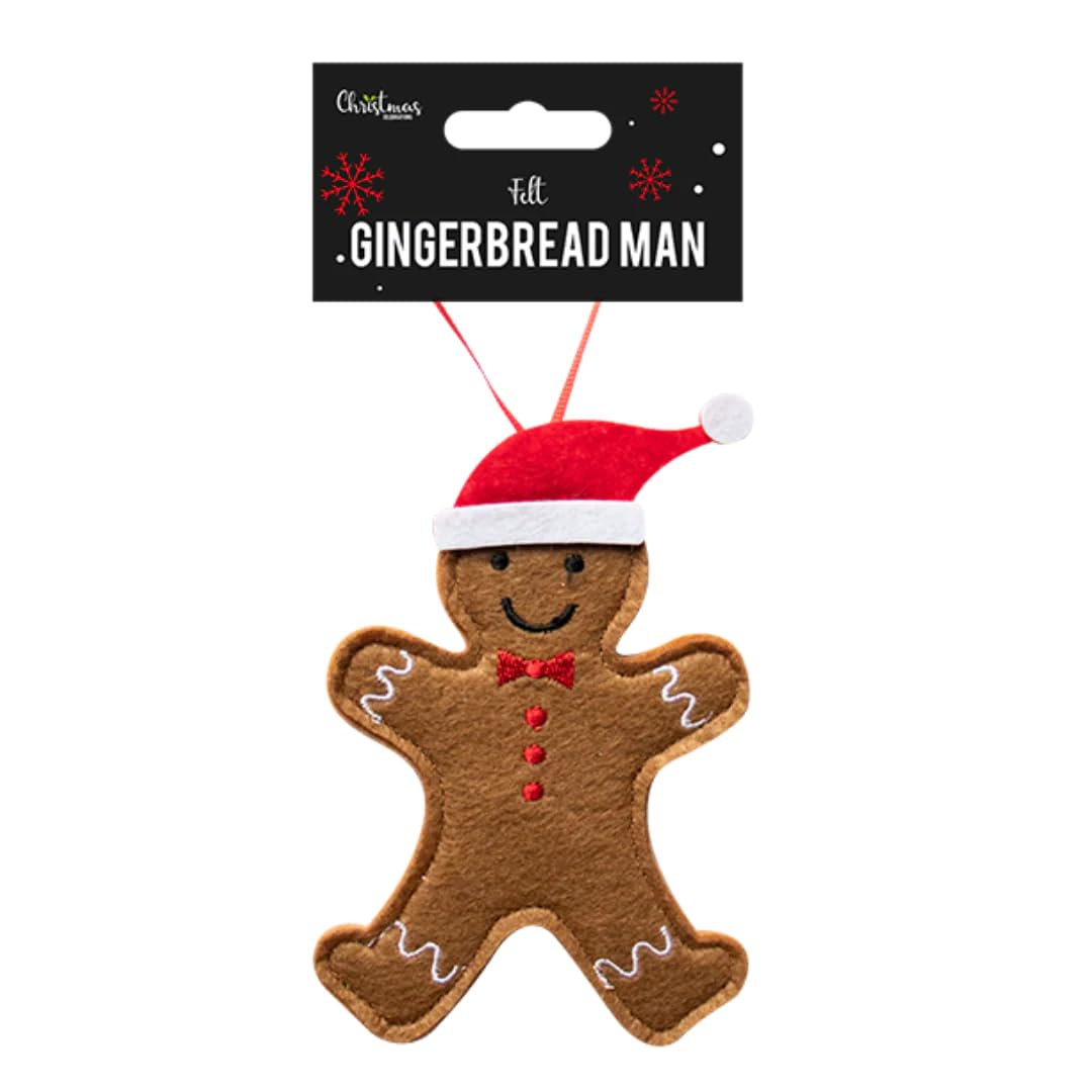 Christmas Gingerbread Man Felt Hanging Tree Decoration