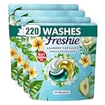Freshie Laundry Pods 220 Pack – Long-Lasting Detergent Capsules for All Fabrics, Gentle & Skin-Friendly, Family Size for Daily Laundry, Freesia & Pear Blossom Scent
