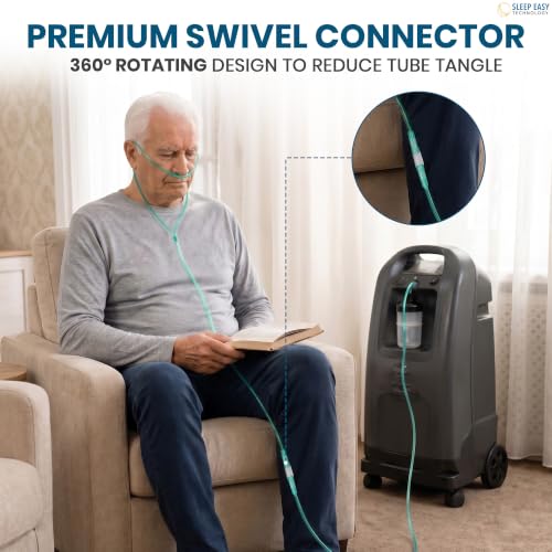 Image of Oxyllow Premium Swivel Connector -10 Count - 360 Rotating Design to Reduce Tube Tangle - Barbed Secure Fit for Leak-Free Oxygen Flow - Compatible with Major Respiratory Brands