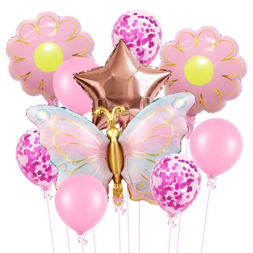 Image of Rozi Decoration Butterfly Balloons 10Pcs Flower Star Birthday Decor