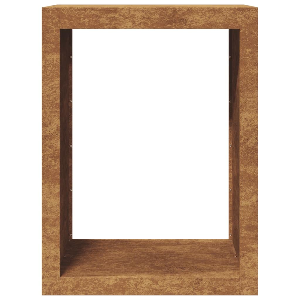 Homgoday Leñero de Acero Oxidado 60x40x80 cm, Soporte para leña, Almacenamiento de Troncos, Estante para leñas, Soportes para leña