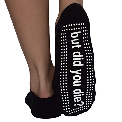But Did You Die Sticky Grip Socks (Black/White) for Barre, Pilates, Yoga