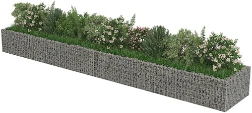 Miniatura 4 de DGZLIIO Gabion - Cama elevada maceta de malla de gabion malla de valla de acero caja elevada para jardín al aire libre para cultivar flores hierbas