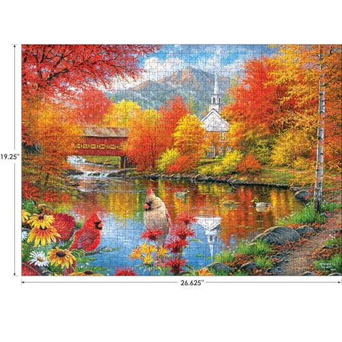 RoseArt Abraham Hunter Autumn Tranquility 1000 Piece Jigsaw Puzzle for ...