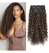 Clip in Hair Extensions, FLUFYMOOZ 4PC 100% Pure Protein Silk Hair Extensions Long Soft Natural H...