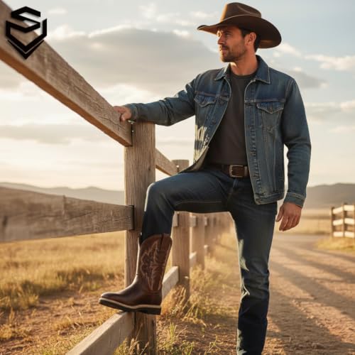 Image of SUREWAY Men's Waterproof Western Cowboy Boots-Soft /Steel Toe