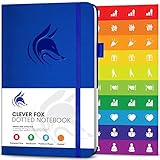 Clever Fox Dotted Notebook - Dot Grid Bullet Numbered Pages Hard Cover Notebook Journal With Thick 120g Paper and Pen Loop, Stickers, 3 Bookmarks, Smooth Faux Leather, 5.12'' x 8.27'' - Royal Blue