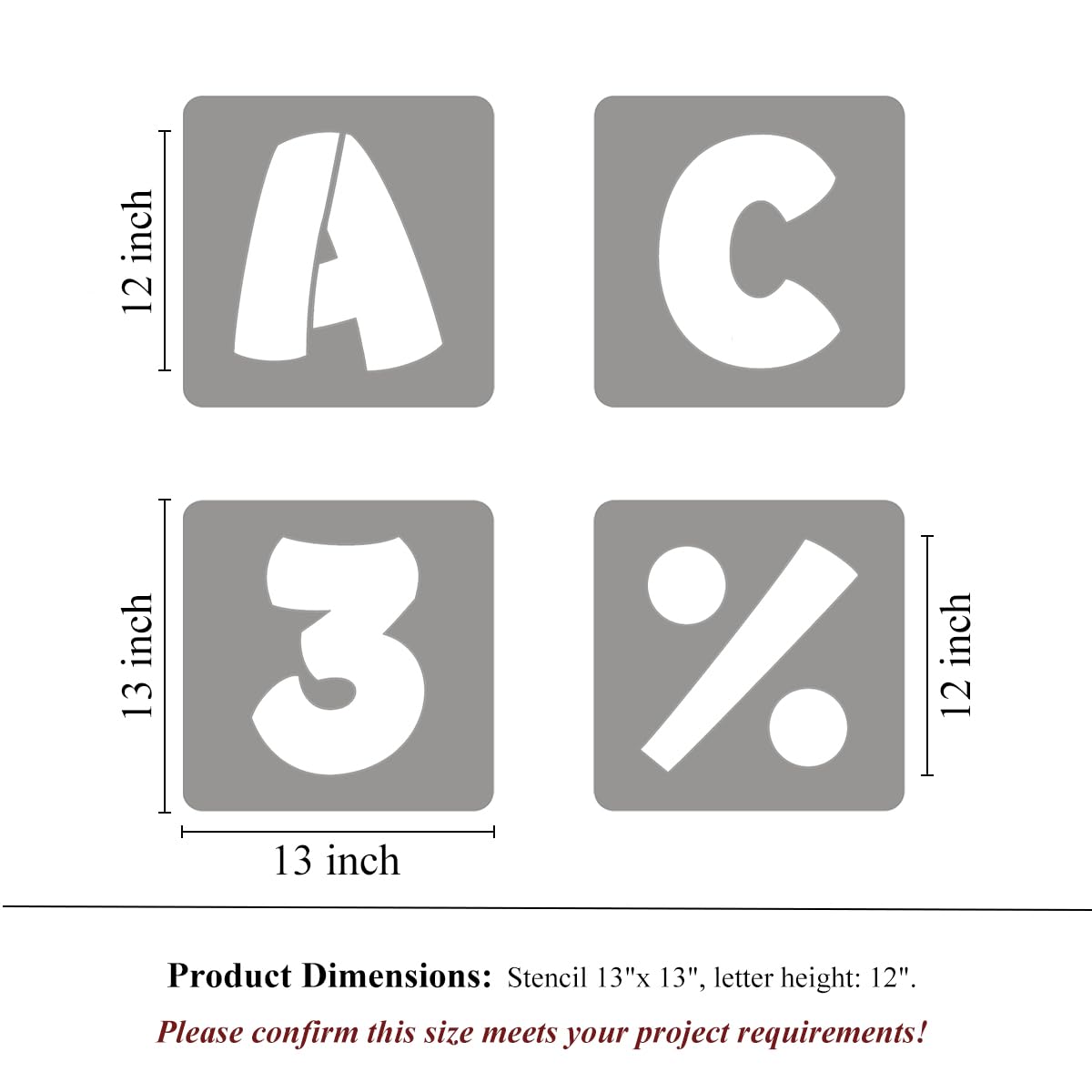 30,5 cm Buchstabenschablonen zum Malen, 42 Stück, Alphabet-Buchstaben- und Zahlenschablonen mit Schildern zum Malen, wiederverwendbare Buchstaben und Zahlen, Schablonen für Kreidetafel