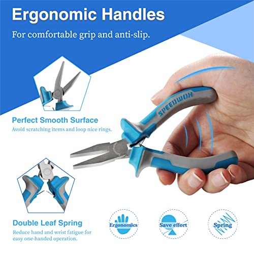 SPEEDWOX 4.5 Inch Flat Nose Pliers for Jewelry Making - Smooth Jaw Pliers for Wire Bending Ring Opening, DIY Projects - Image 3