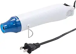 mofa emboss Pistola de calor, pistola de ar quente, pistola retrátil com suporte para gravação em relevo e tinta de secagem multiuso bocal de aquecimento elétrico 300W 110V (branco, azul)