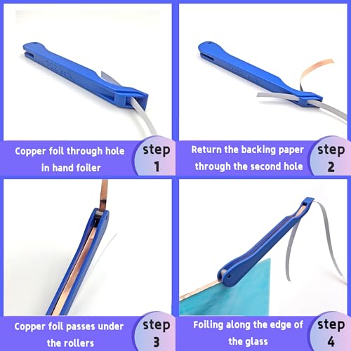 copper foil hand foiler for stained glass 73234 and 1434 hand foiler tool kits blue