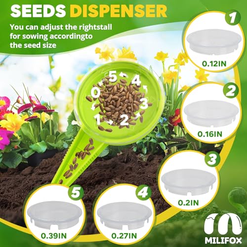 Dispensador de semillas ajustable 2 unidades plástico miniatura 3