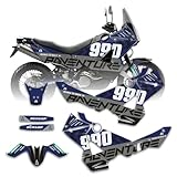 Decallab Customizable Personalized Motocross Full Graphics Kit, Complete Professional Adventure Bike Racing Decal Sticker Set for KTM Adventure 950 (2003-2006), KTM Advenure 990 (2006-2013) (Gray)