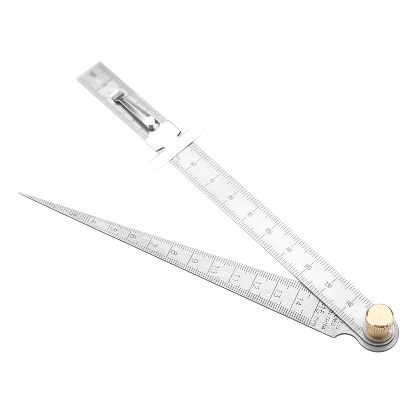 Feeler Measuring Tool Hole Size Gage Stainless Steel Welding Taper Gauge Ruler Inspection 1-15mm