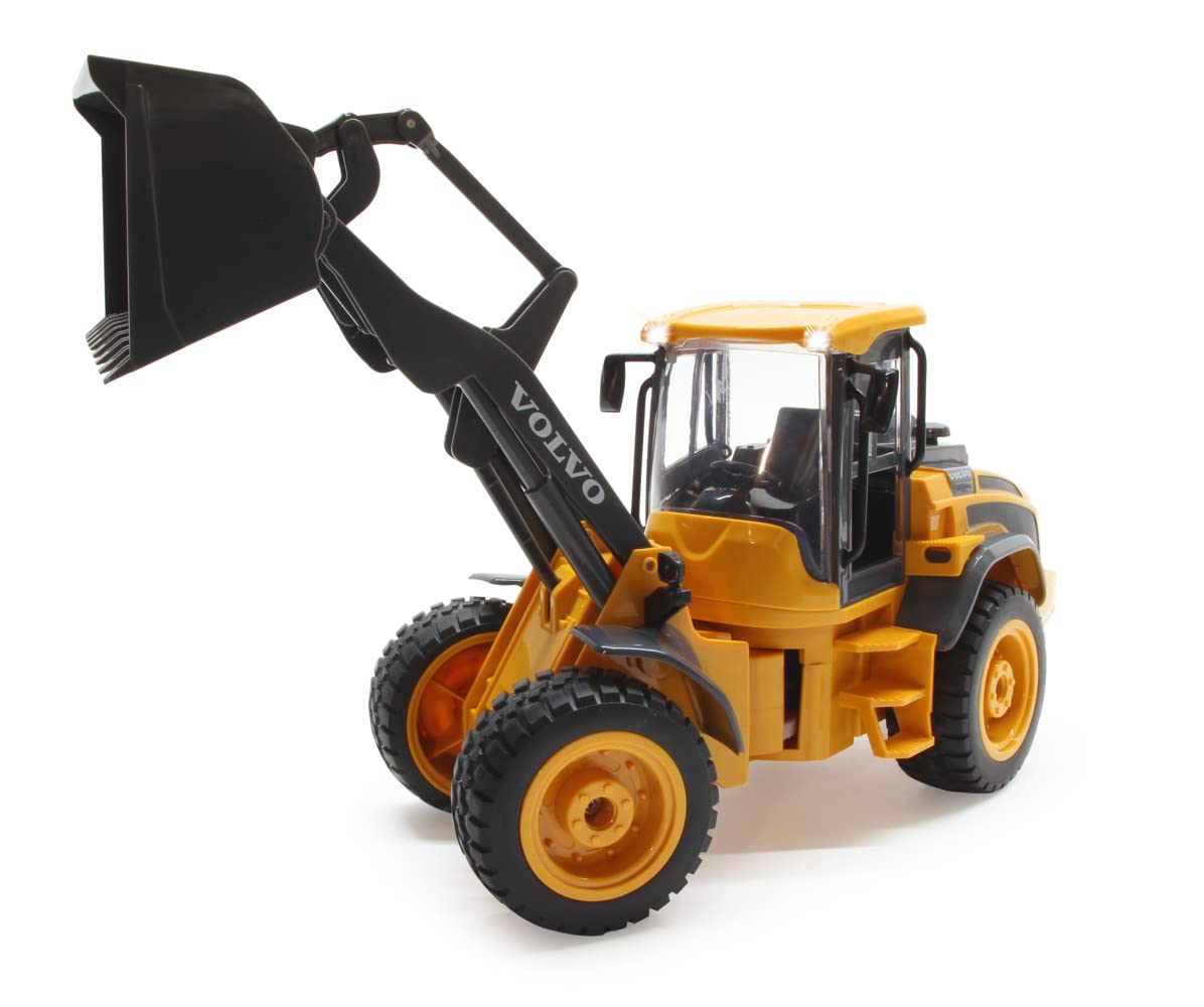 JAMARA Volvo L50 1:16 2,4GHz - originalgetreue Knicklenkung, Auto-Standby-Modus, Rückfahrwarnsound, 2 Radantrieb, Blinker, realistischer Motorsound 405058 Orange