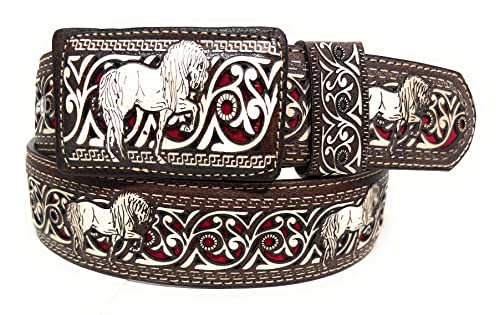 Men's Horse Western Belt, Cinto Charro Laser Cinto Vaquero Caballo