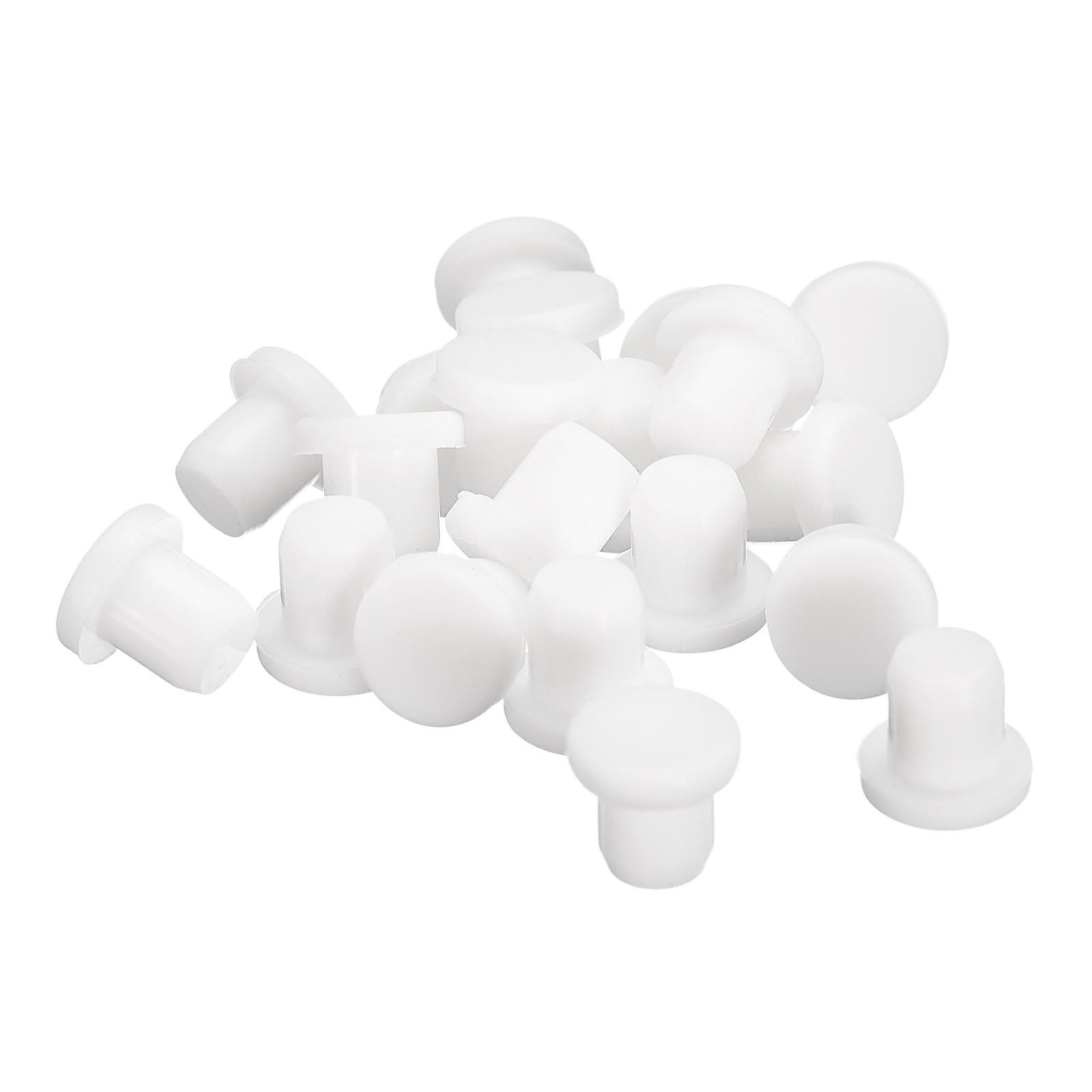 uxcell 20 Pieces White Rubber Stopper, S6.5 Waterproof Plug Holes for 6.5mm / 0.26" Hole
