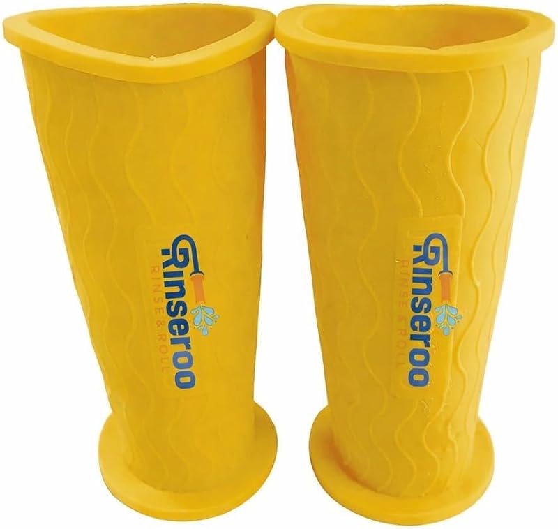 Conectores de Borracha para Mangueira de Banho JUMBO Rinseroo Amarelos, Pacote com 2