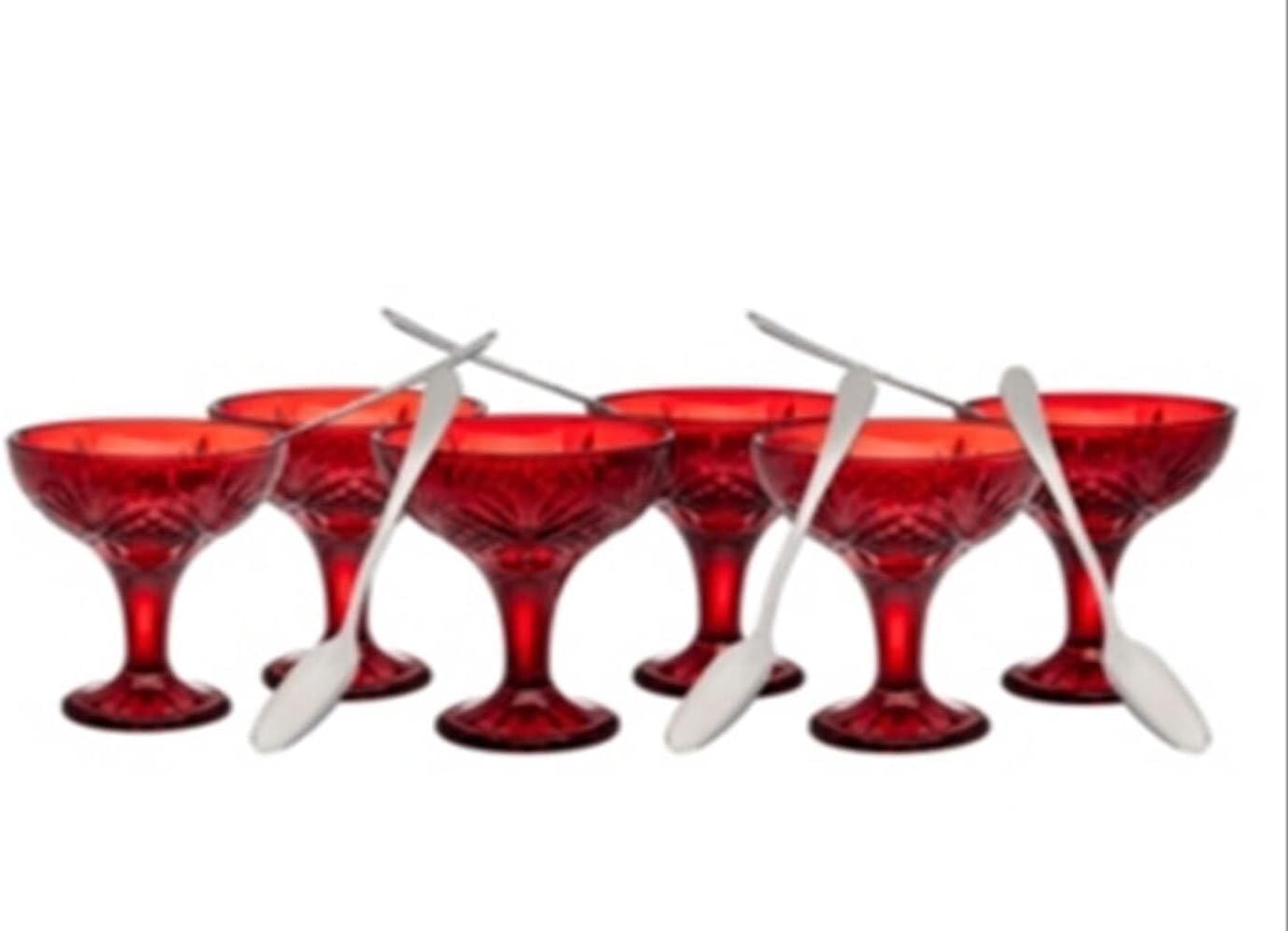 Godinger Taster Glass Set, Wine Tasters, Coupe Glasses, Glassware for Tastings & Entertaining, Red Set of 6