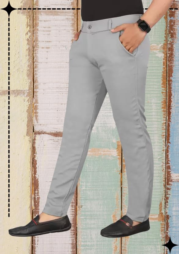 Men’s Slim Fit Casual Chinos Pants_ Stretch Cotton Trousers with ...